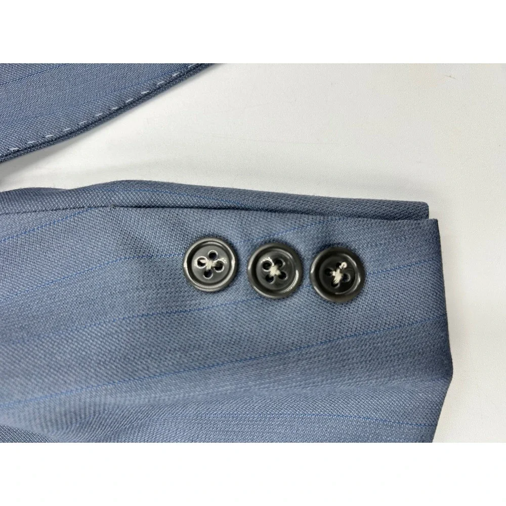 Venezia Sport Coat Blue Mens Size 50 R 100% Virgin Wool Pinstripe Italy